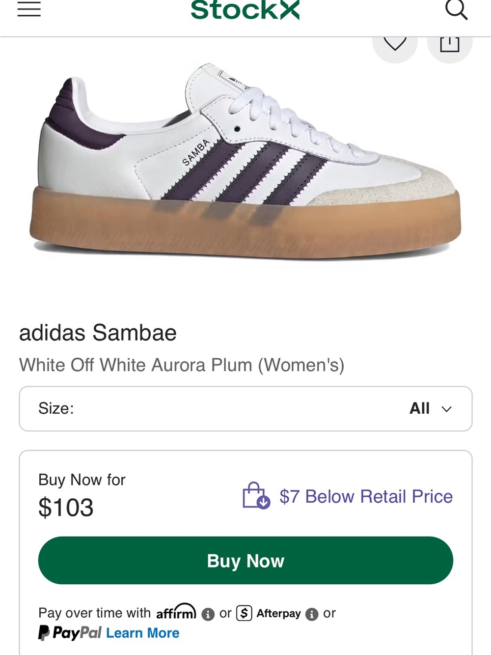 Adidas Samba Women White and Navy Gum Sole Sneakers - Picture 2 of 9